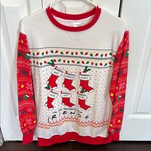 Friends Christmas Sweater - Red and White